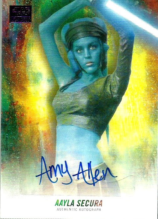 TOPPS STAR WARS WIDEVISION Aayla Amy Allen Autographed Card 