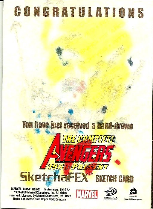 Rittenhouse Complete Avengers Brian Mckinney Captain America Sketch Card